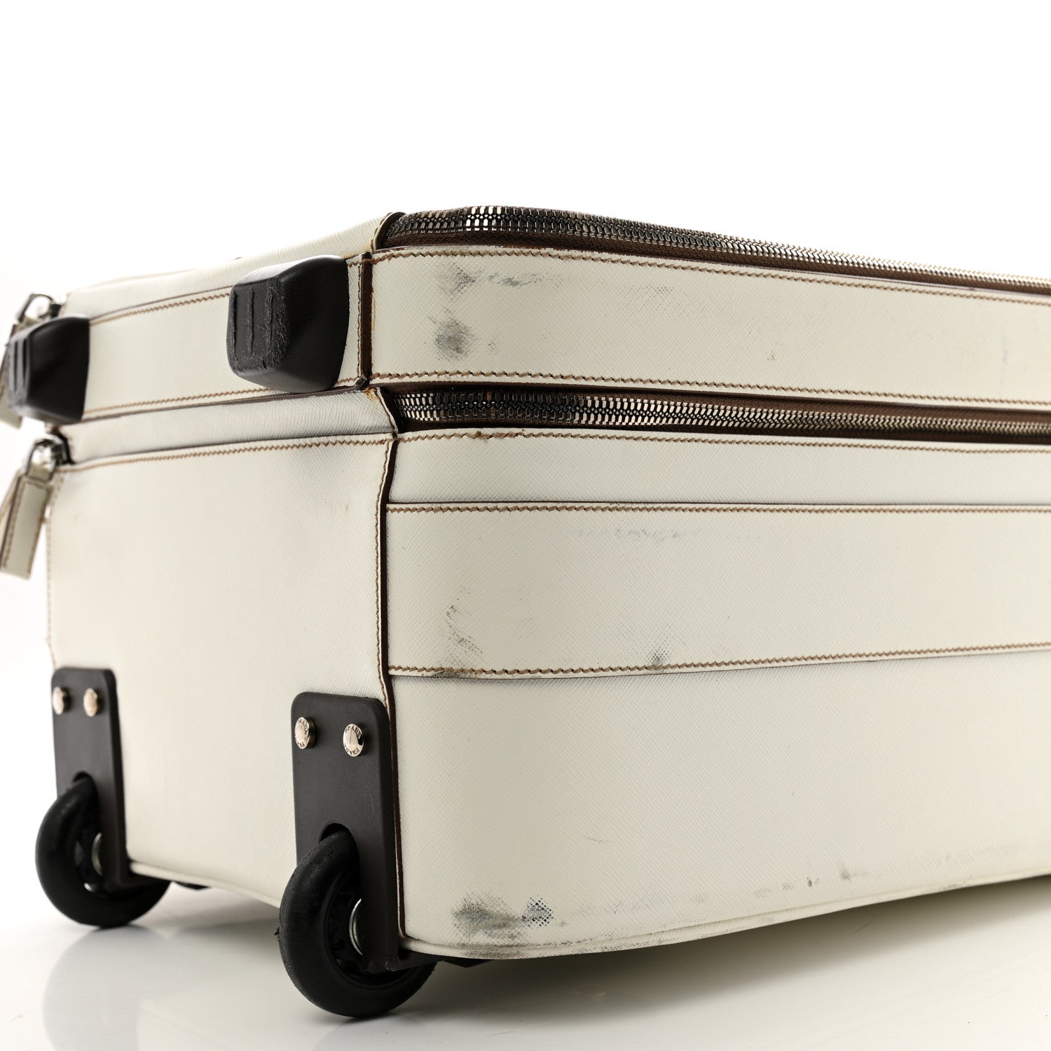 Prada Saffiano Travel Trolley Luggage White 9 of 15