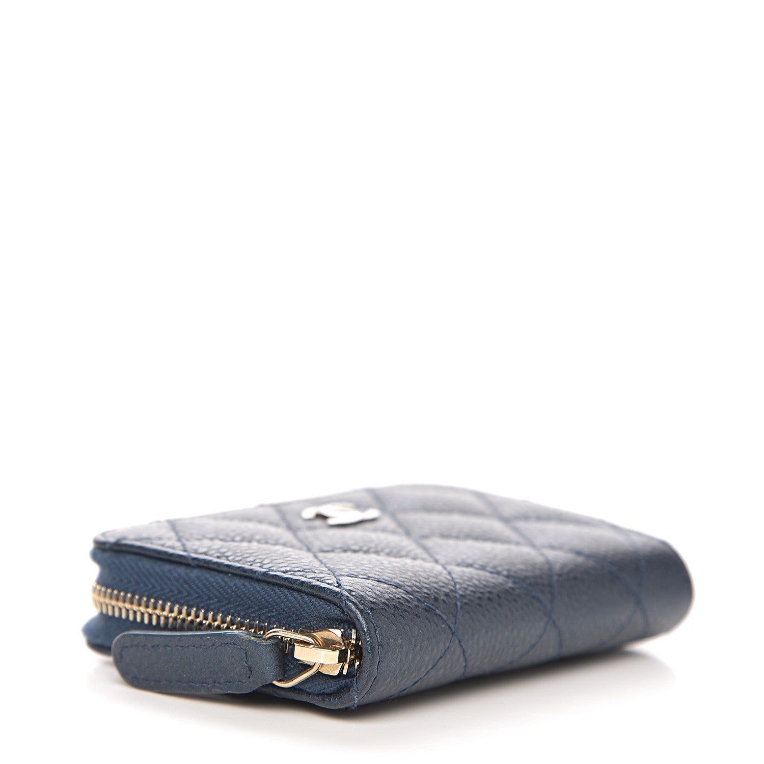 Chanel Iridescent Caviar Quilted Zip Coin Purse Dark Blue 3 of 6