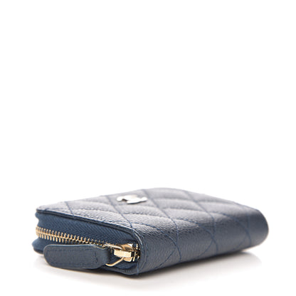 Chanel Iridescent Caviar Quilted Zip Coin Purse Dark Blue 3 of 6
