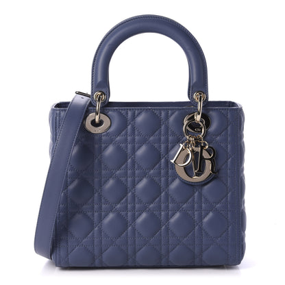 Christian Dior Lambskin Cannage Medium Lady Dior Navy 1 of 14
