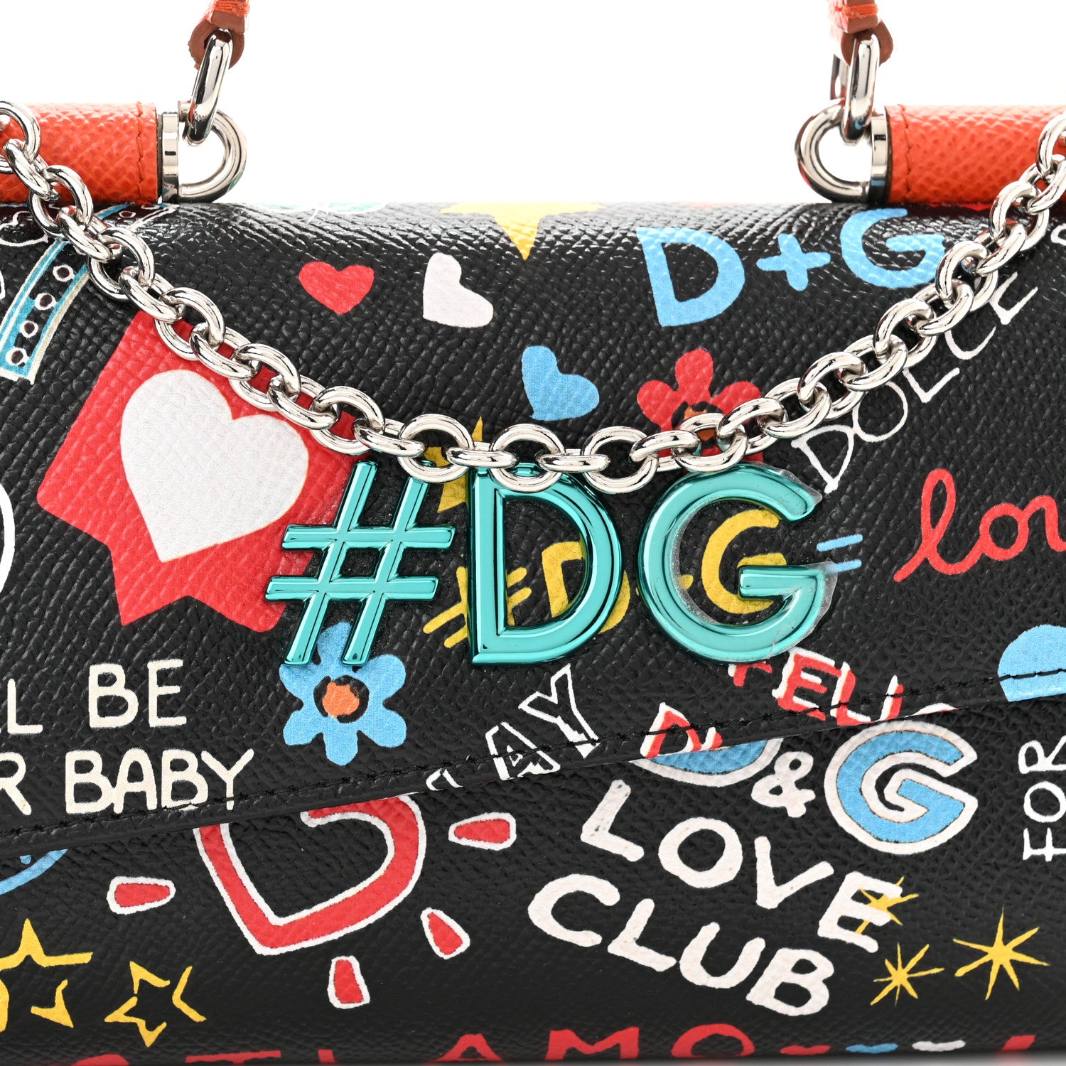 Dolce & Gabbana Dauphine Graffiti Print Mini Sicily Von Satchel Black Multicolor 8 of 10