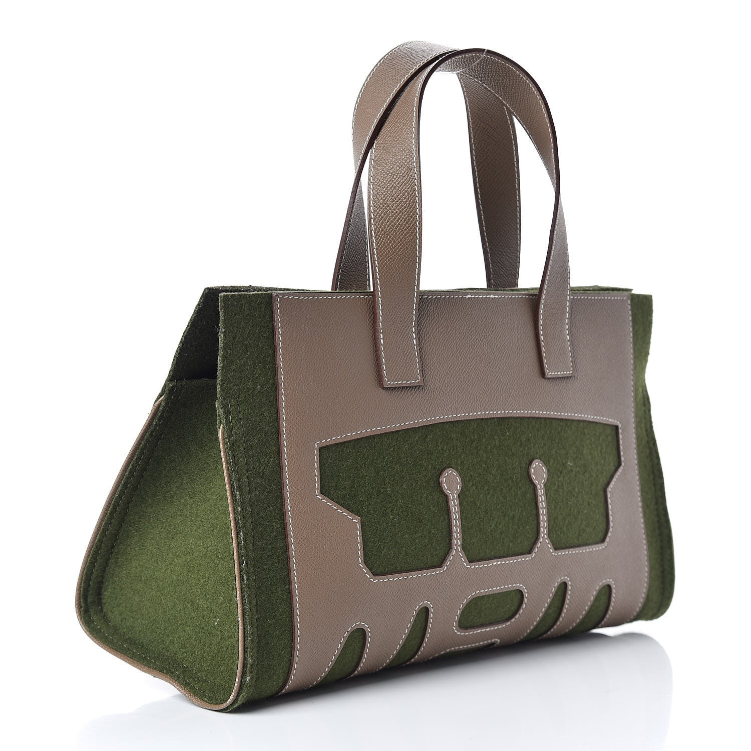 Hermes Epsom Felt Petit H Decoupe Basse PM Skeleton Tote Etoupe 3 of 14