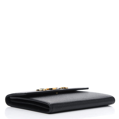 Gucci Grainy Calfskin Zumi Flap Card Case Black 3 of 4