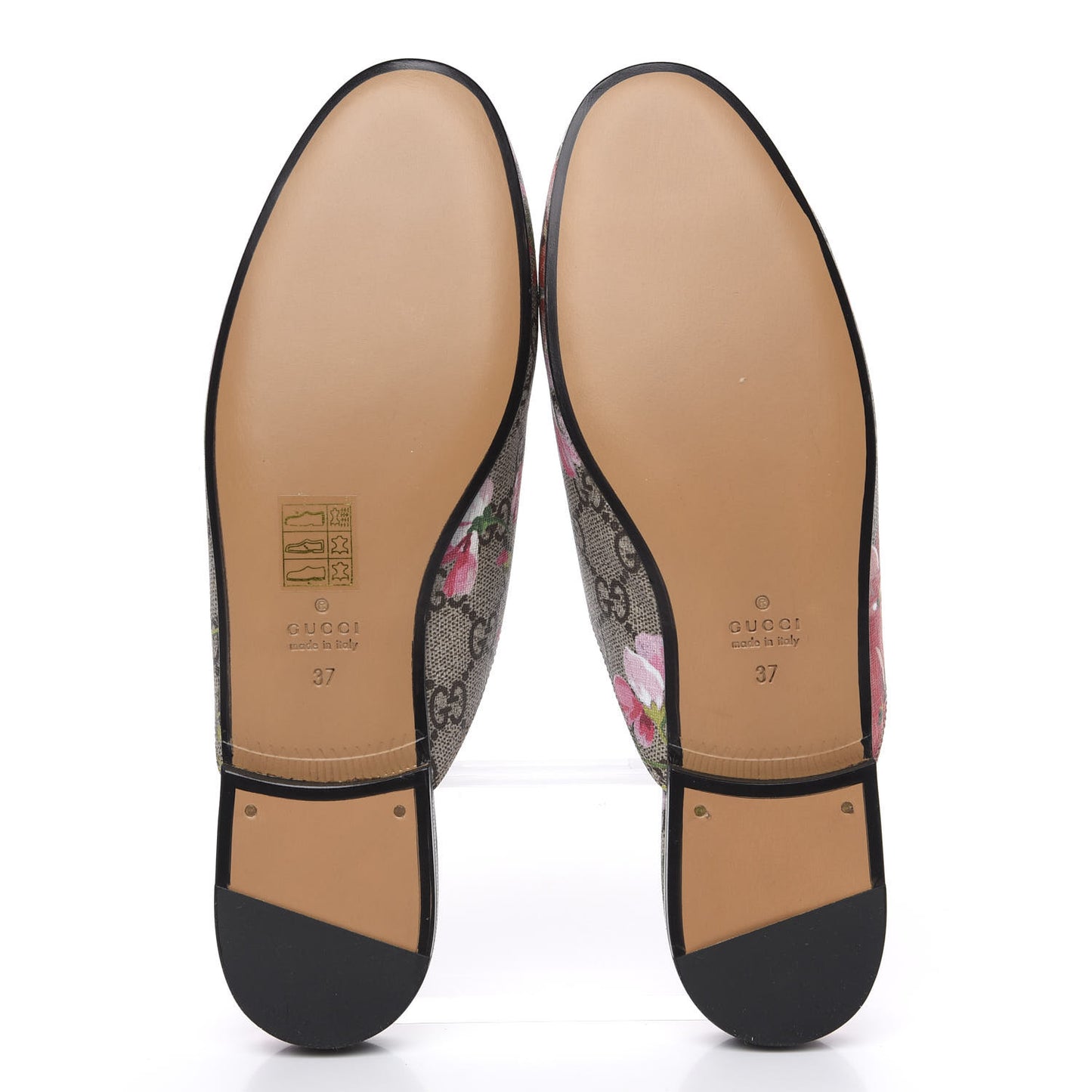 GG Supreme Monogram Blooms Womens Princetown Slippers 37 Beige Multicolor Dry Rose