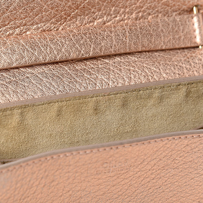 Chloe Metallic Grained Goatskin Drew Shoulder Bag Rose Gold 9 of 9