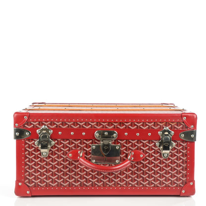 Goyard Goyardine Valise Palace 55 Travel Trunk Red 5 of 12