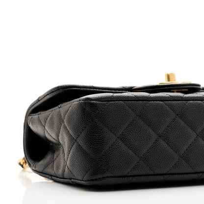 Chanel Caviar Quilted Mini Handy CC Flap Burgundy Black 9 of 10