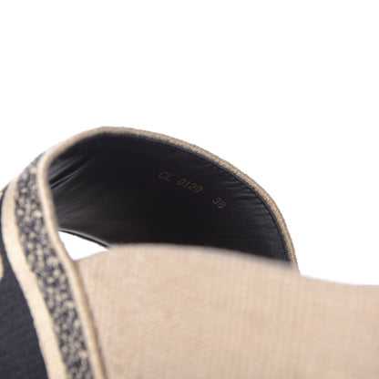 Christian Dior Oblique D-Way Platform Sandal 38 Black Creme 9 of 10