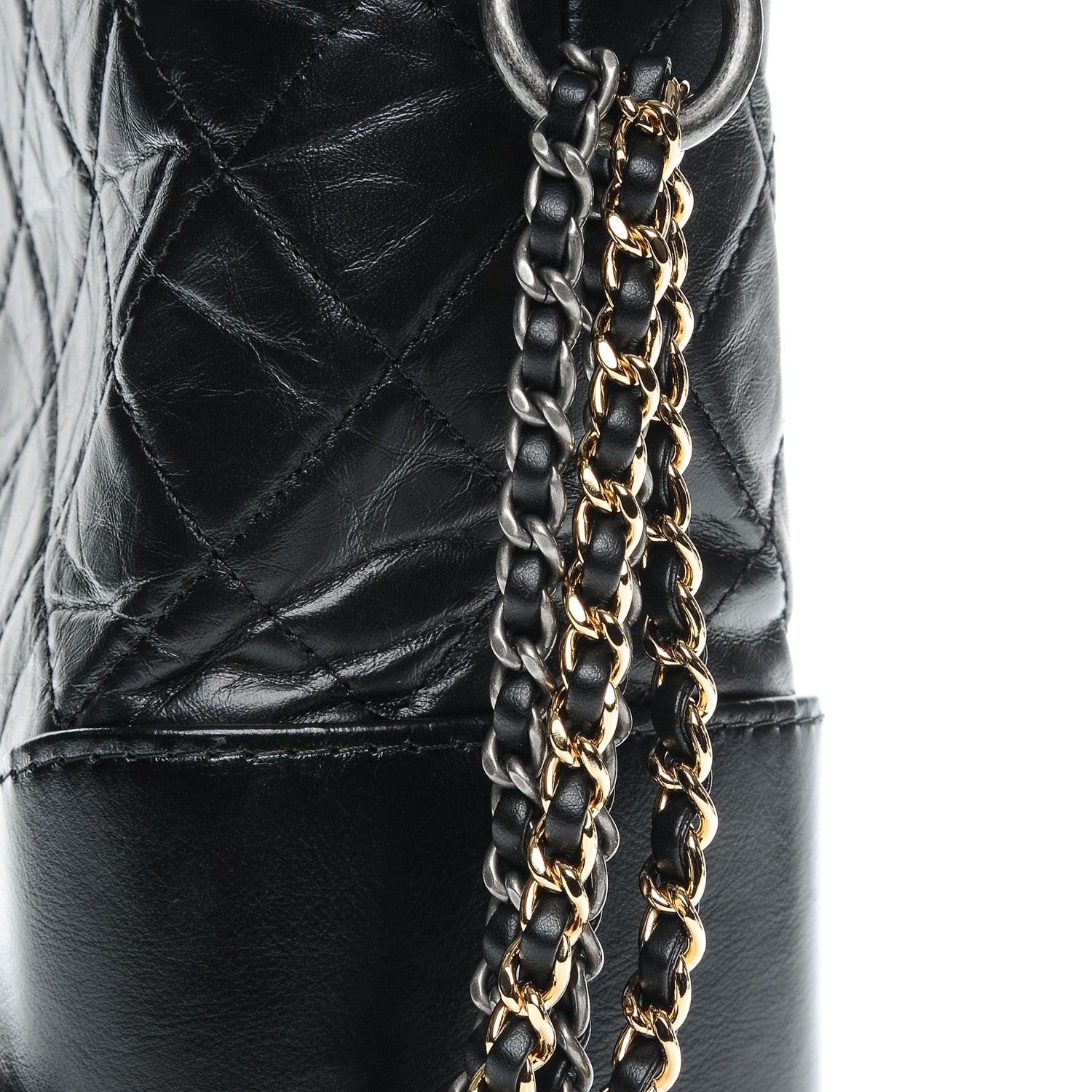 Chanel Aged Calfskin Quilted Medium Gabrielle Hobo Black 8 of 8
