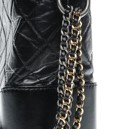 Chanel Aged Calfskin Quilted Medium Gabrielle Hobo Black 8 of 8
