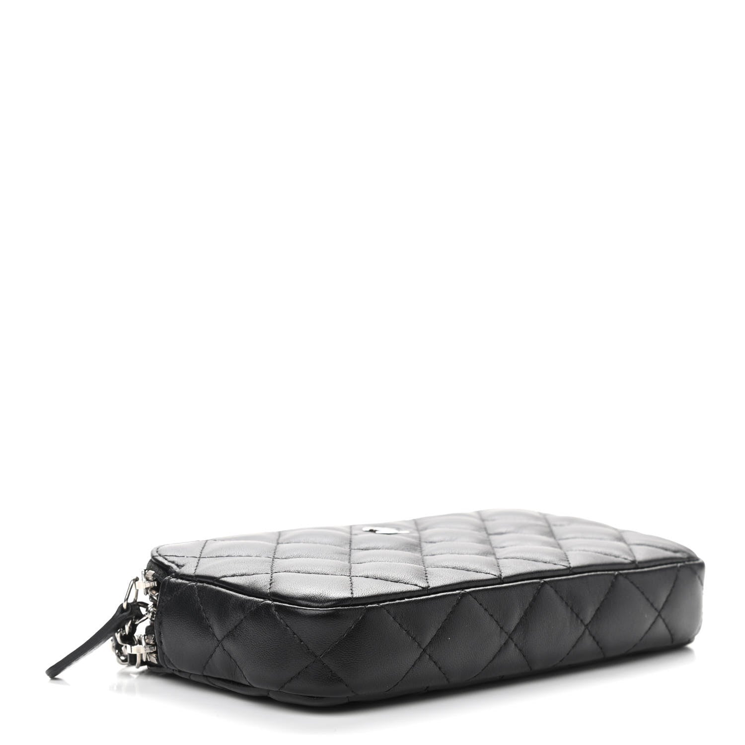 Chanel Lambskin Quilted Small Clutch With Chain Black 3 of 11
