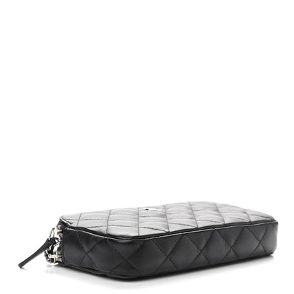 Chanel Lambskin Quilted Small Clutch With Chain Black 3 of 11