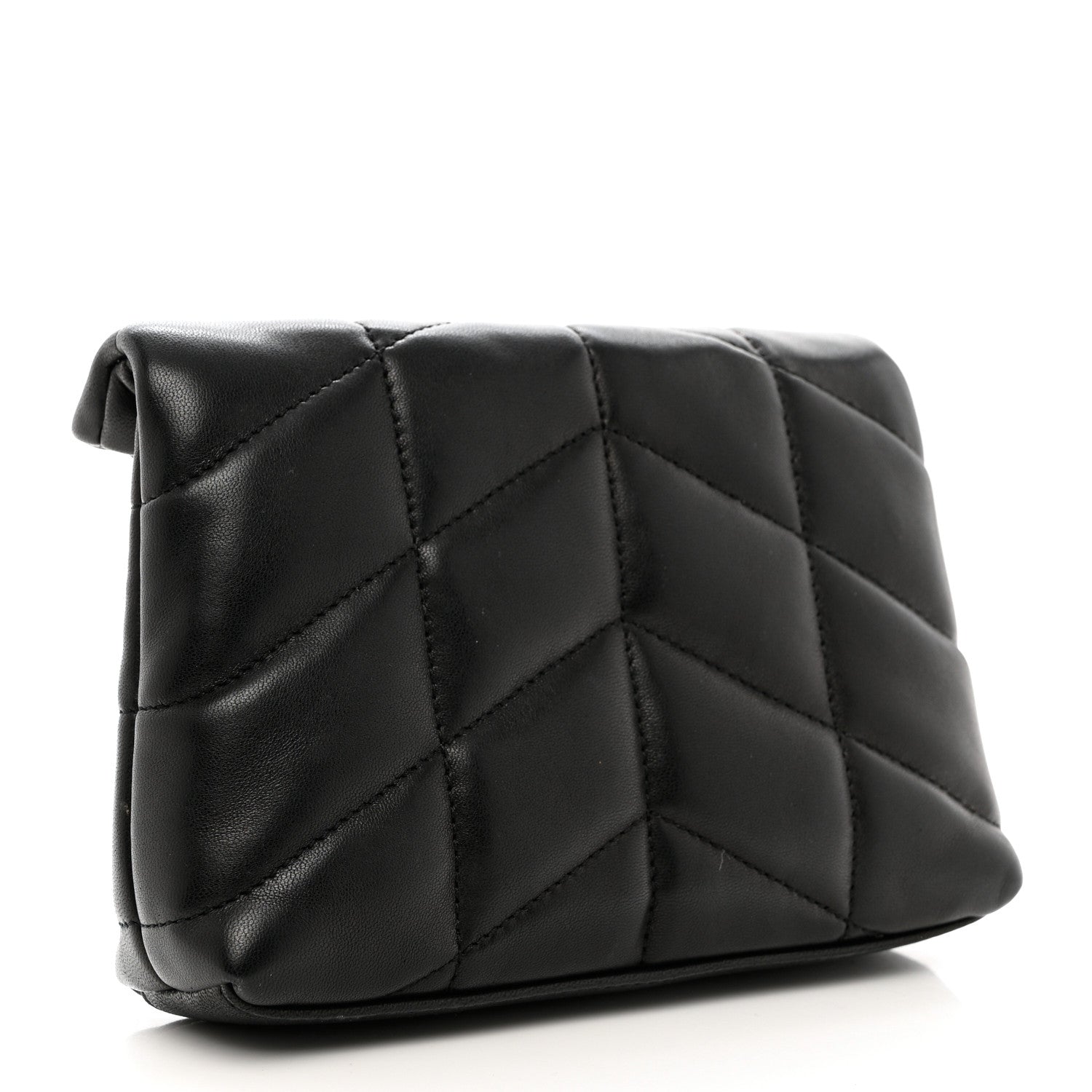 Saint Laurent Lambskin Monogram Loulou Puffer Pouch Clutch Black 4 of 13