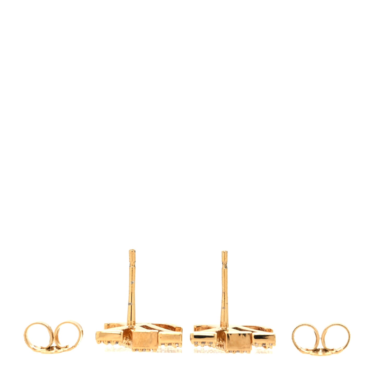 Metal Crystal LV Iconic Earrings Gold