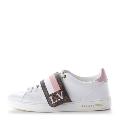 Louis Vuitton Calfskin Monogram Striped Frontrow Sneakers 39 White 1 of 8