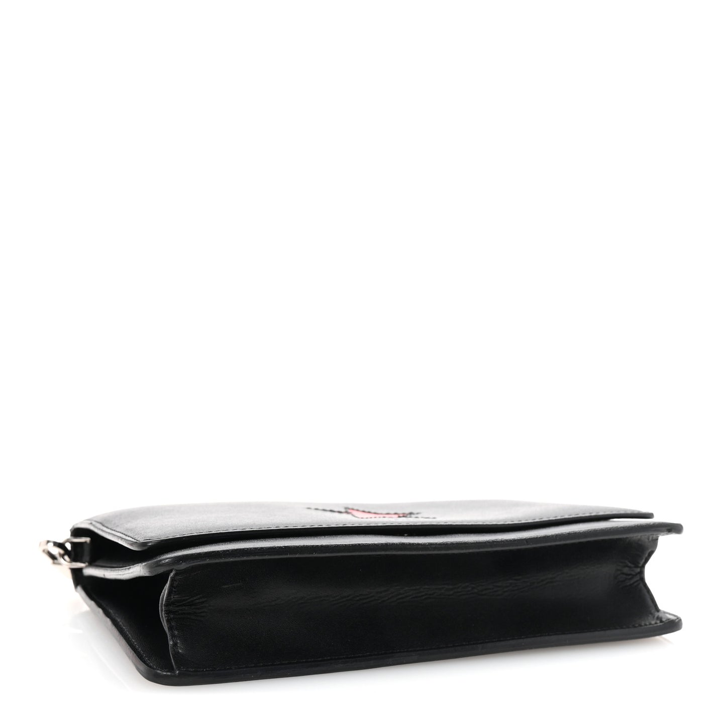 Calfskin Star Pandora Chain Wallet Black