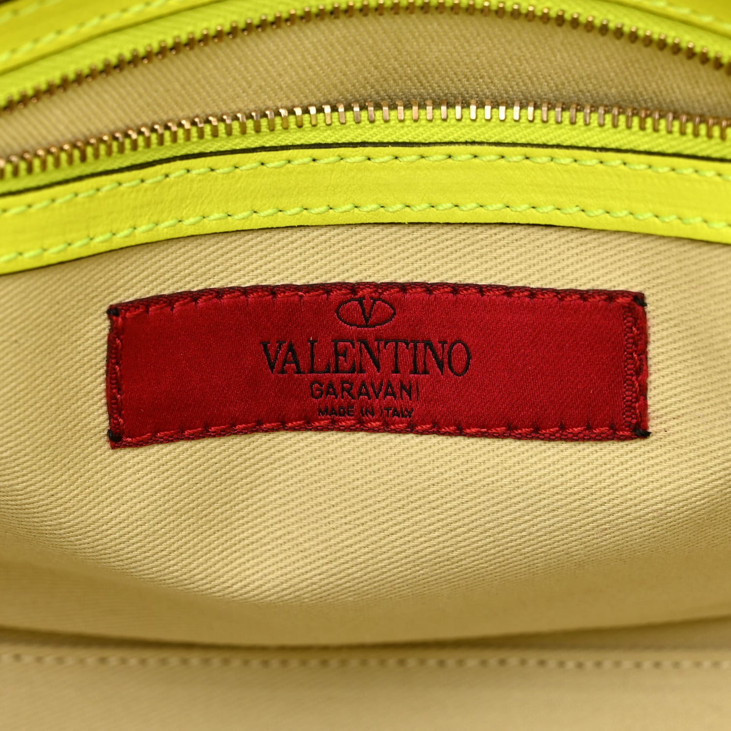 Vitello Small Rockstud Double Handle Tote Yellow Fluo