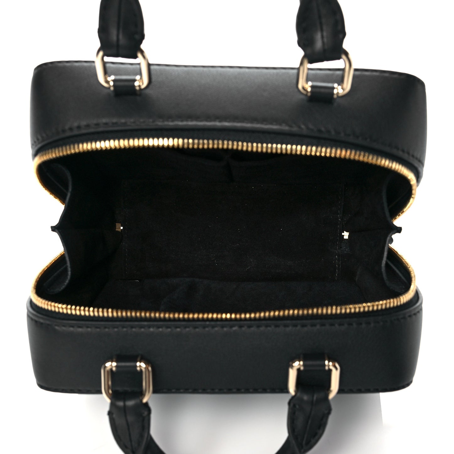Calfskin Quilted Travel Kit Vanity Case Black