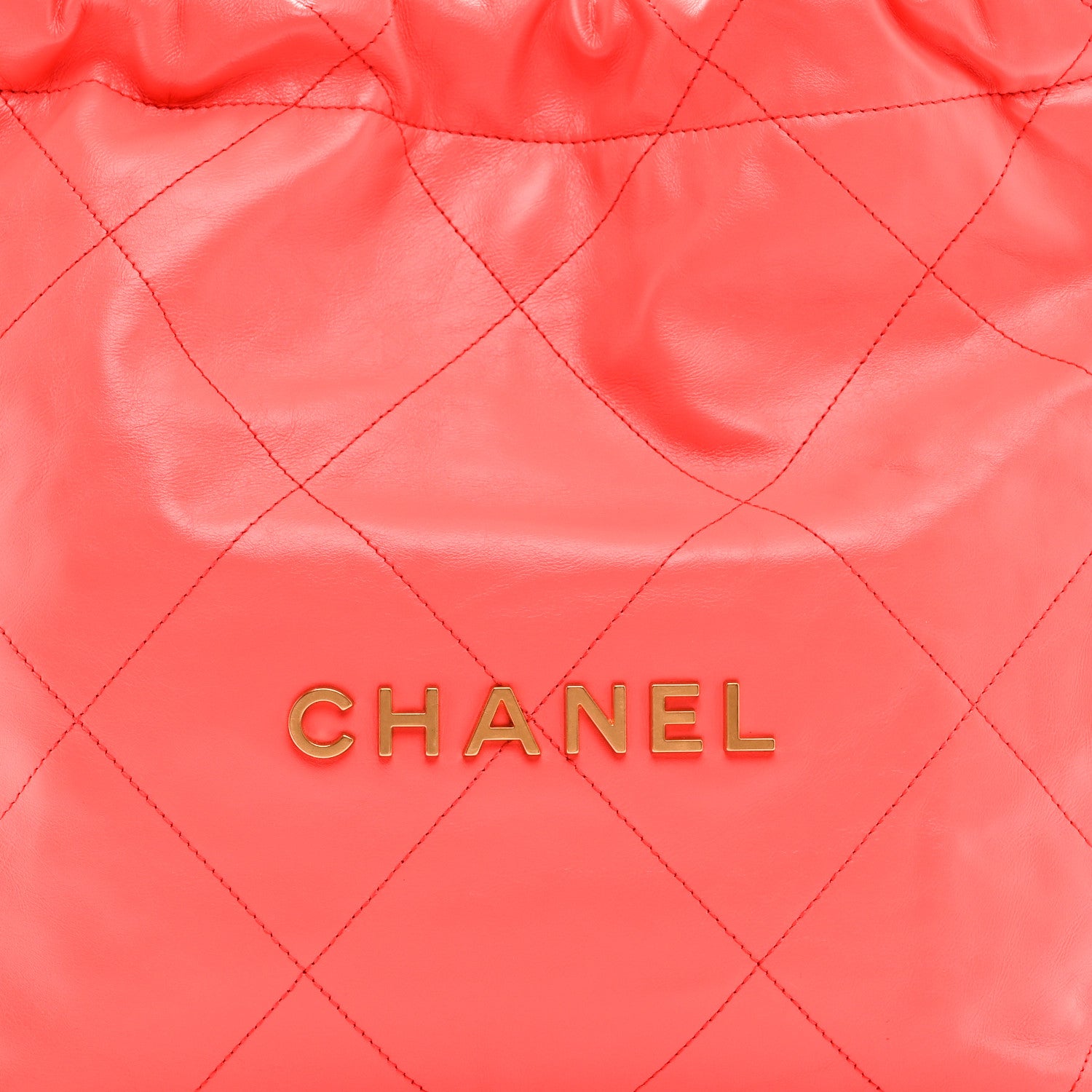 Chanel Shiny Calfskin Quilted Small Chanel 22 Coral 16 of 21