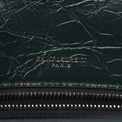 Saint Laurent Crinkled Calfskin Matelasse Monogram Medium Niki Chain Satchel Dark Green 7 of 12