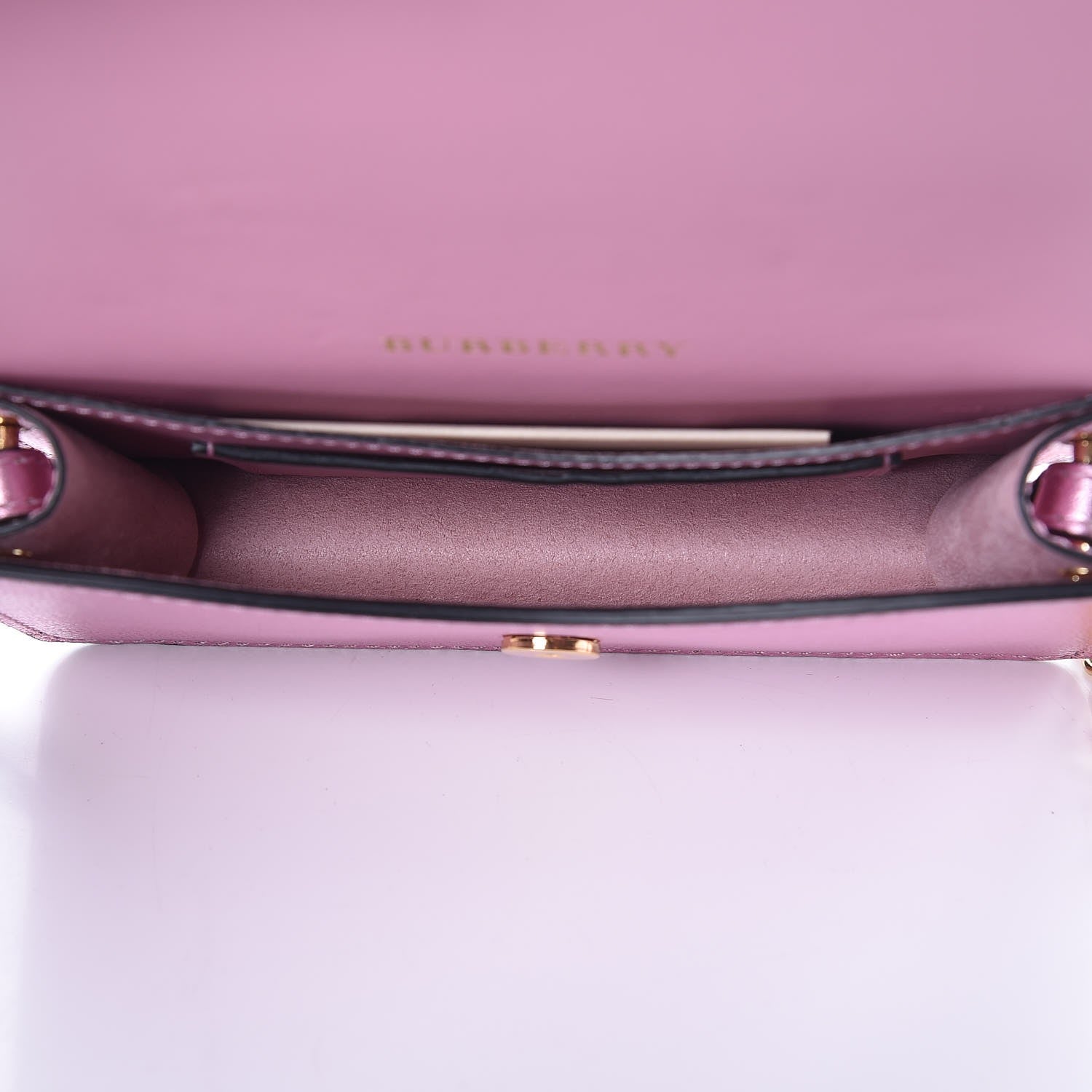 Burberry Metallic Grainy Calfskin Mini Buckle Bag Pale Orchid 6 of 8