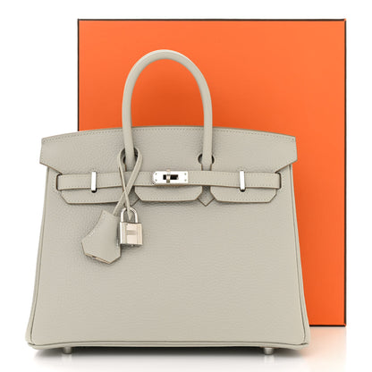 Hermes Togo Verso Birkin 25 Gris Perle Nata 11 of 11