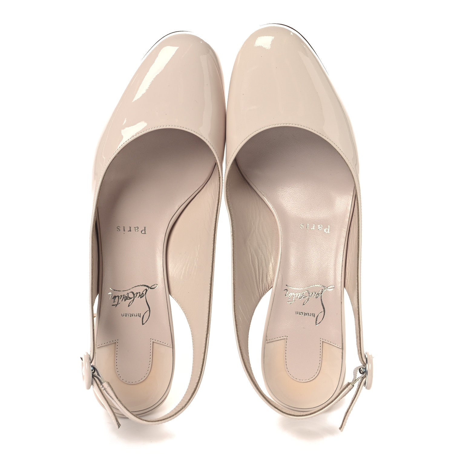 Christian Louboutin Patent So Jane Sling 55 Pump 38 Leche 2 of 8