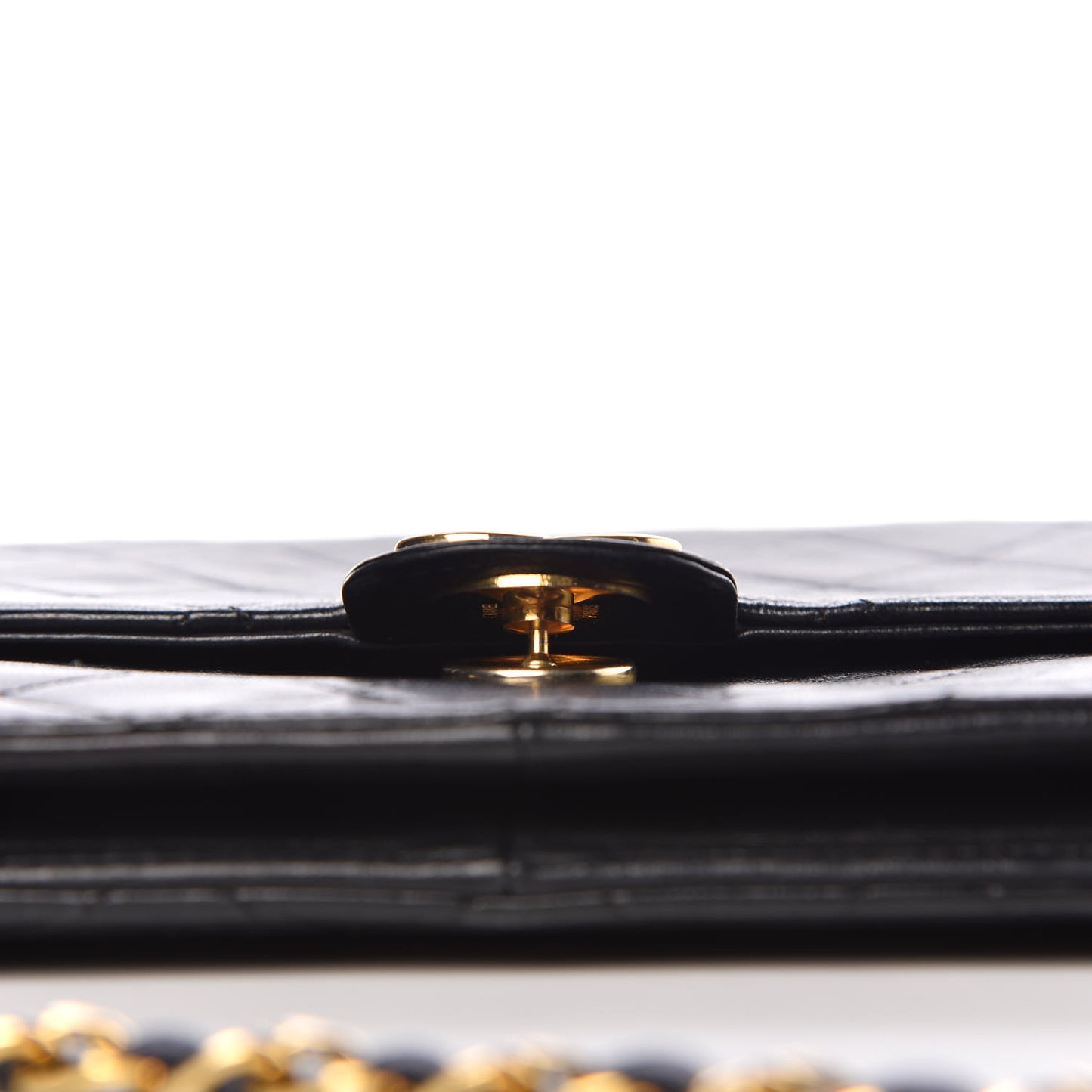 Lambskin Quilted Small Single Flap Black