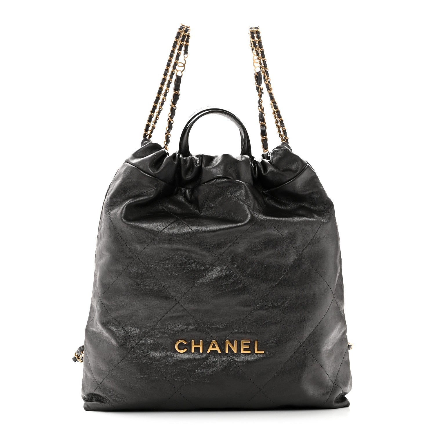 Chanel Shiny Calfskin Quilted Chanel 22 Backpack Grey 1 of 10