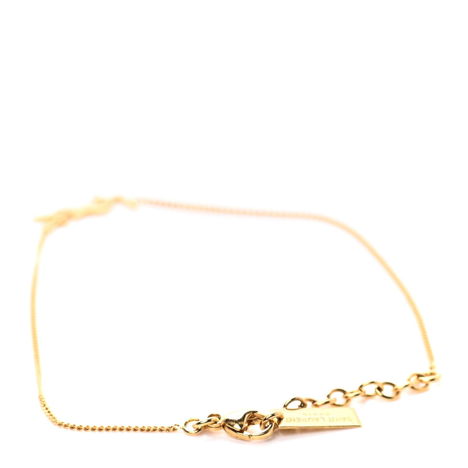 Saint Laurent Brass Monogram Charm Bracelet 3 of 4