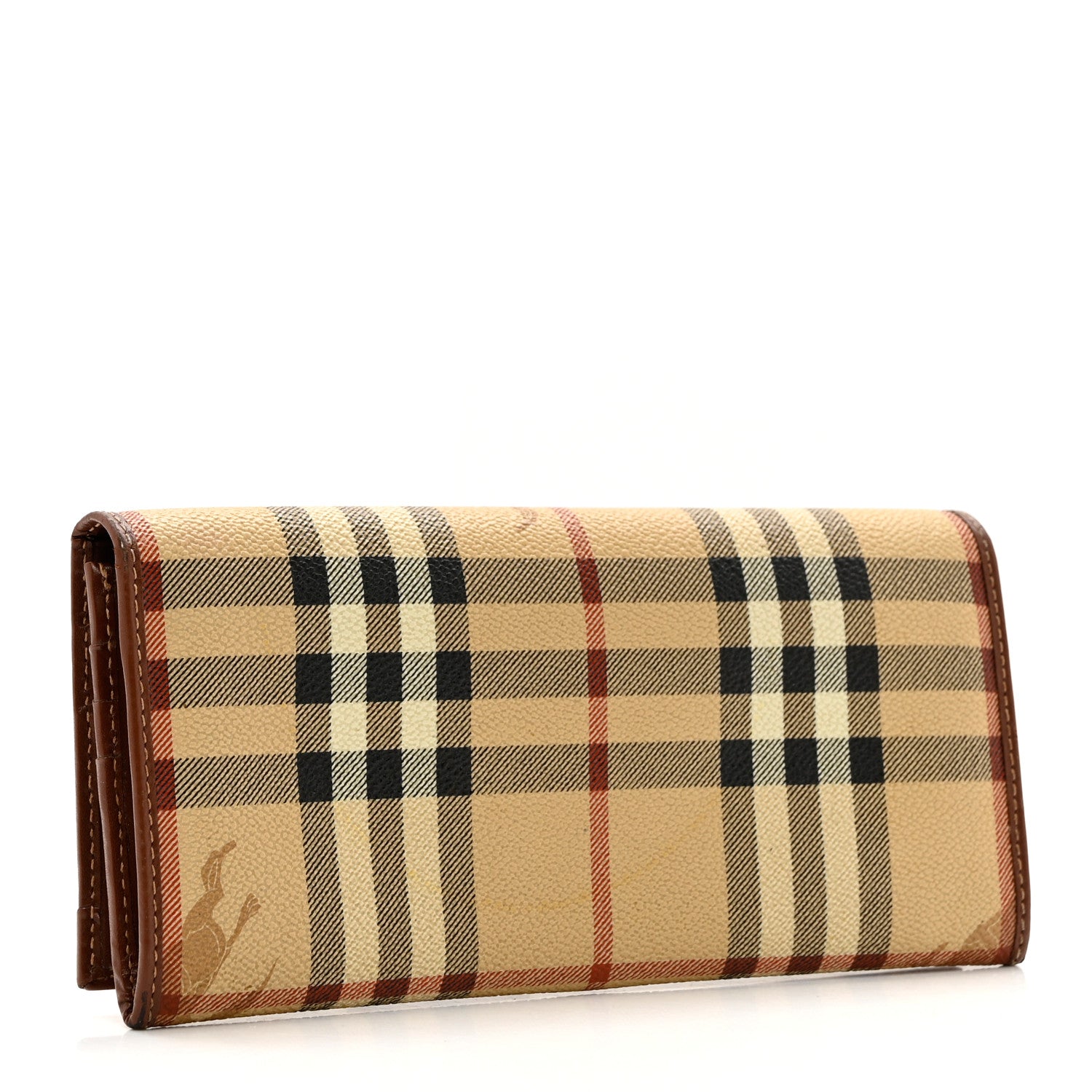 Burberry Haymarket Check Continental Wallet Brown 3 of 9