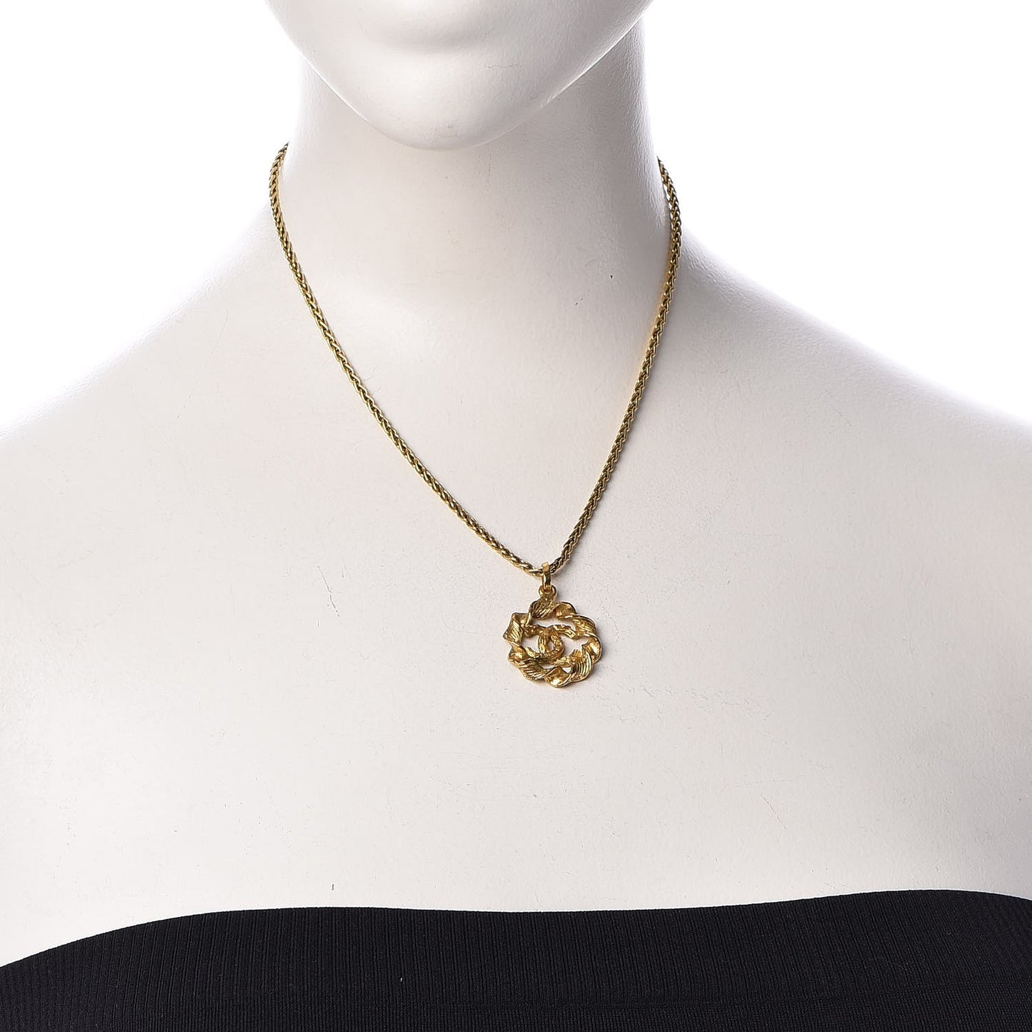 CC Logo Pendant Necklace Gold
