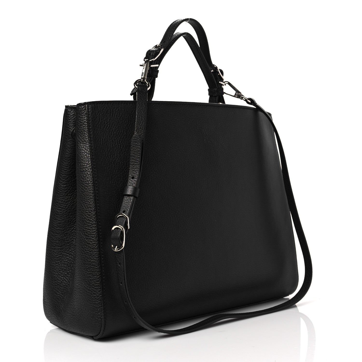 Jimmy Choo Calfskin Large Varenne Logo Top Handle Satchel Black 3 of 8