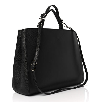 Jimmy Choo Calfskin Large Varenne Logo Top Handle Satchel Black 3 of 8