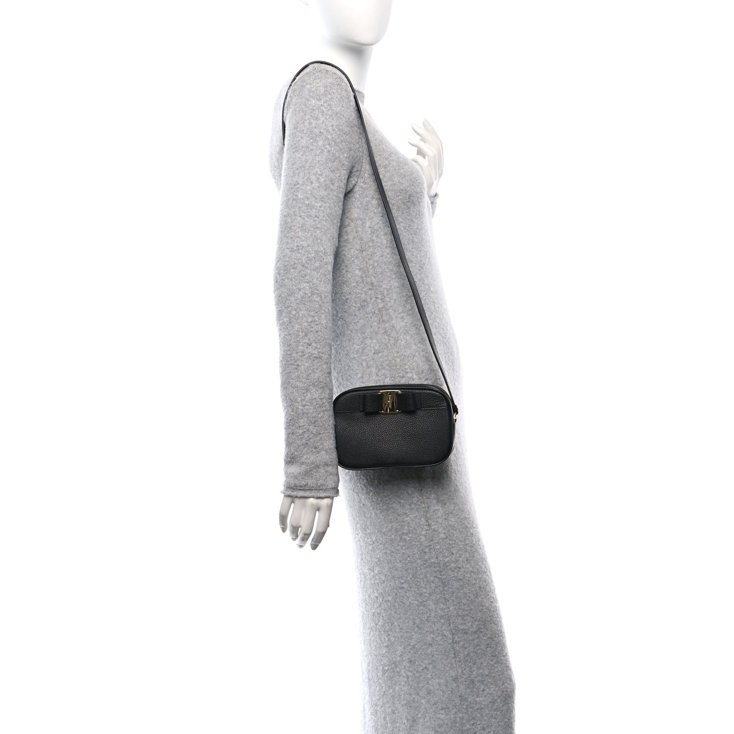 Calfskin Vara Bow Camera Bag Black
