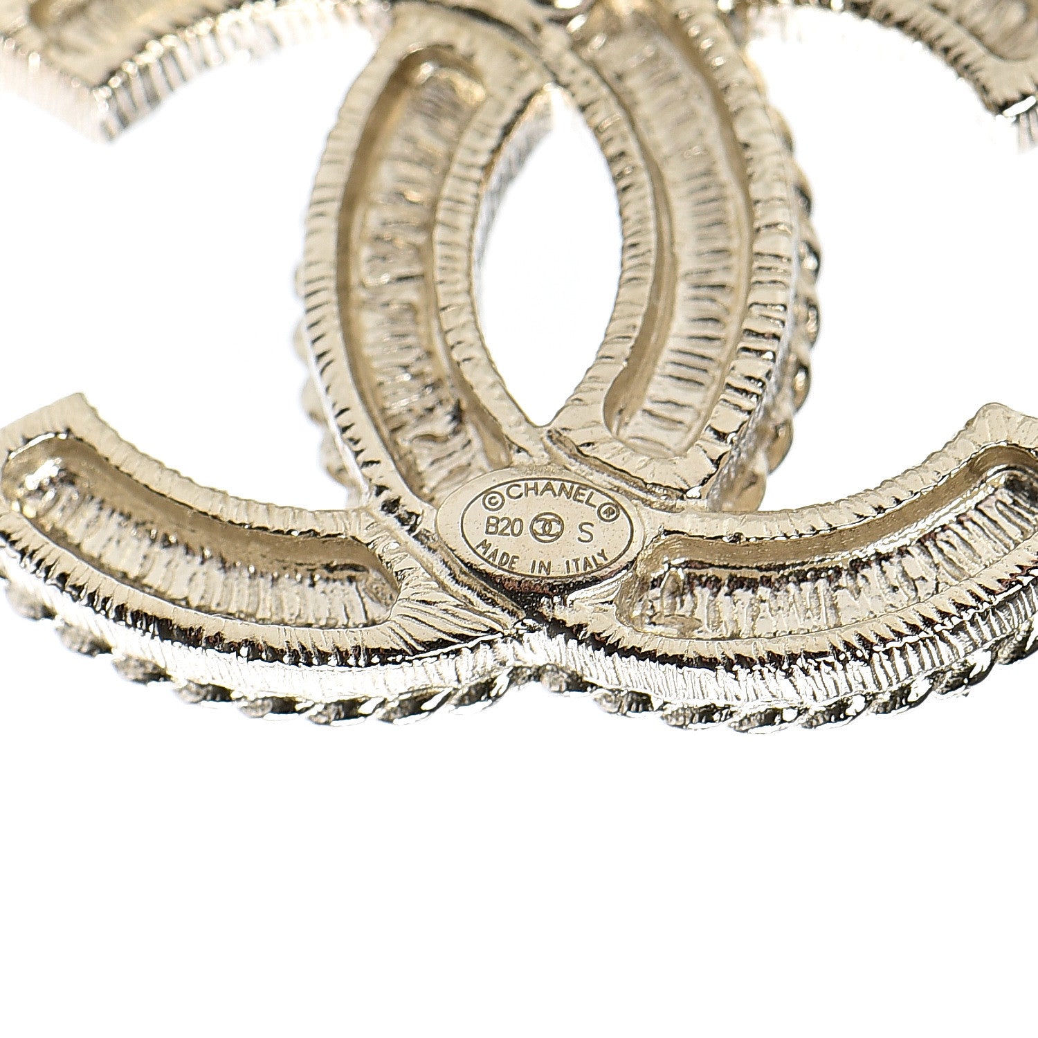 Chanel Pearl Crystal April In Paris CC Earrings Light Gold 4 of 5