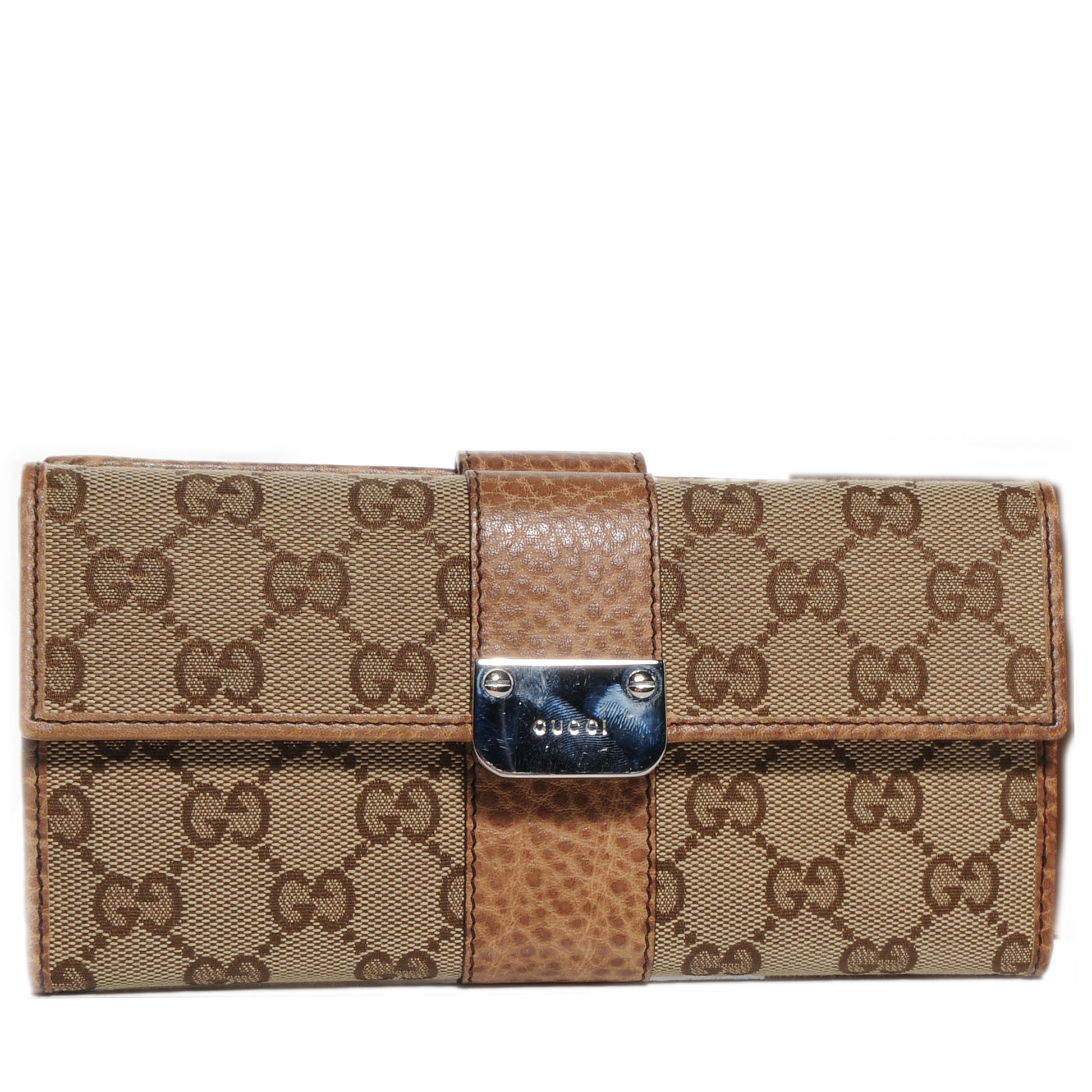 Gucci Monogram GG Continental Wallet Natural 1 of 8