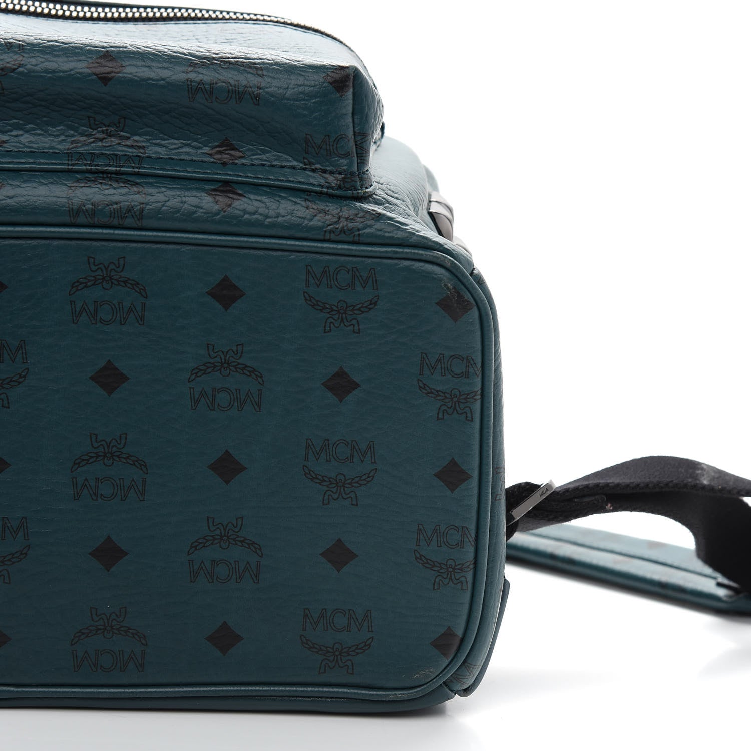 MCM Visetos Medium Side Studs Stark Backpack Teal 7 of 7