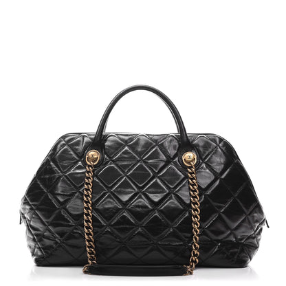 Chanel Glazed Calfskin Castle Rock Bowling Bag Black 1 of 12