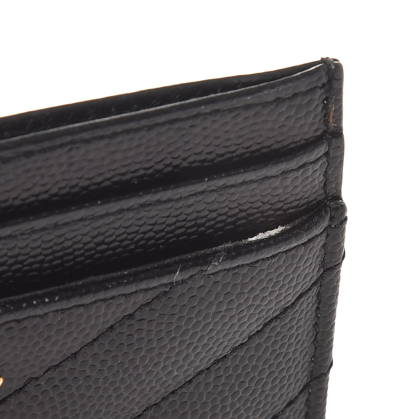 Grain De Poudre Matelasse Chevron Monogram Credit Card Case Black