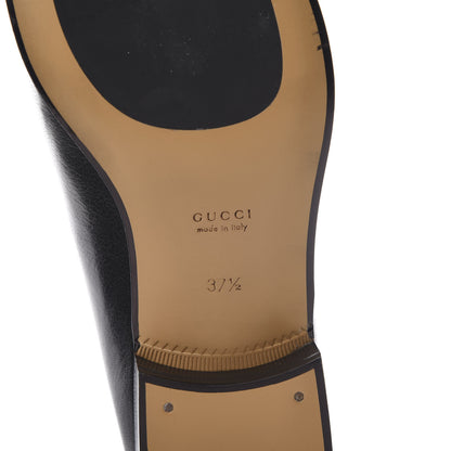 Gucci Goatskin Womens Horsebit Mid-Heel Loafers 37.5 Black 6 of 7