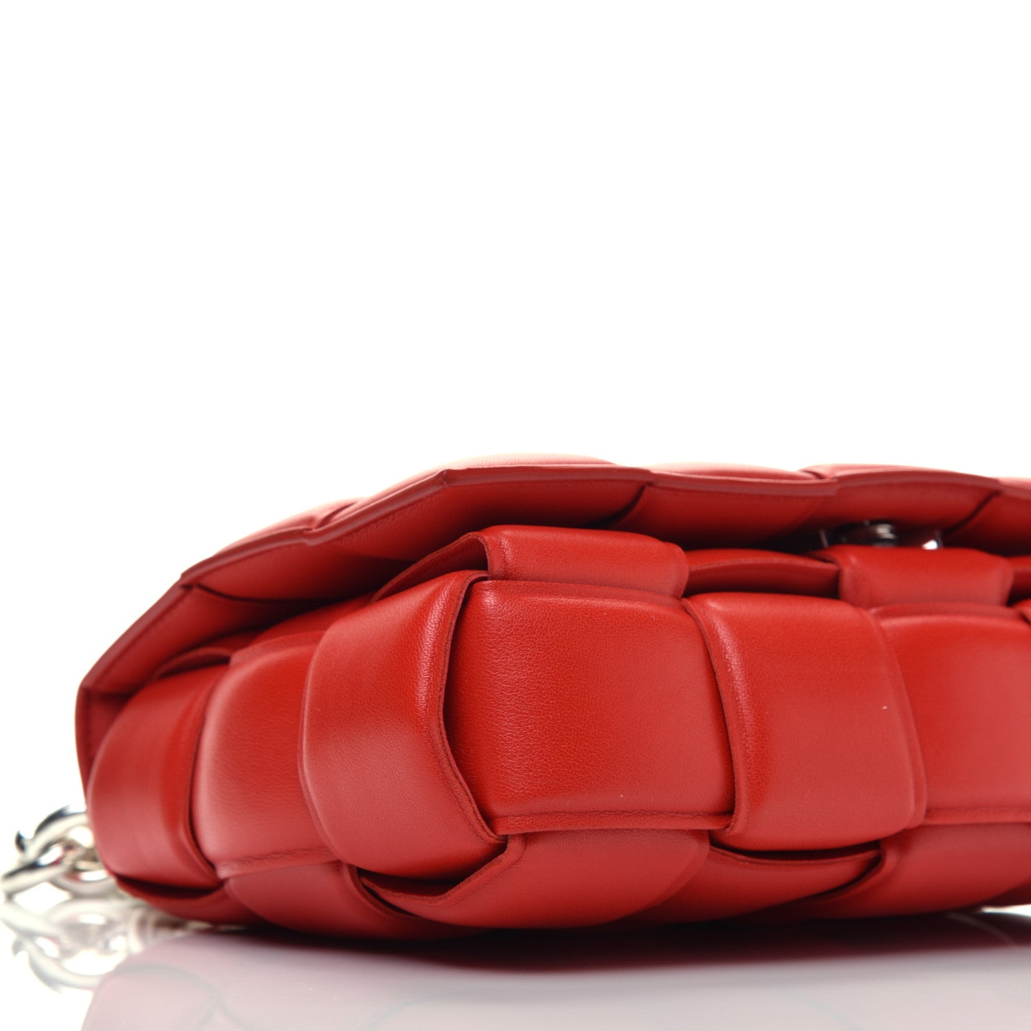 Bottega Veneta Lambskin Maxi Intreccio Padded Chain Cassette Crossbody Bag Nail Polish 8 of 9