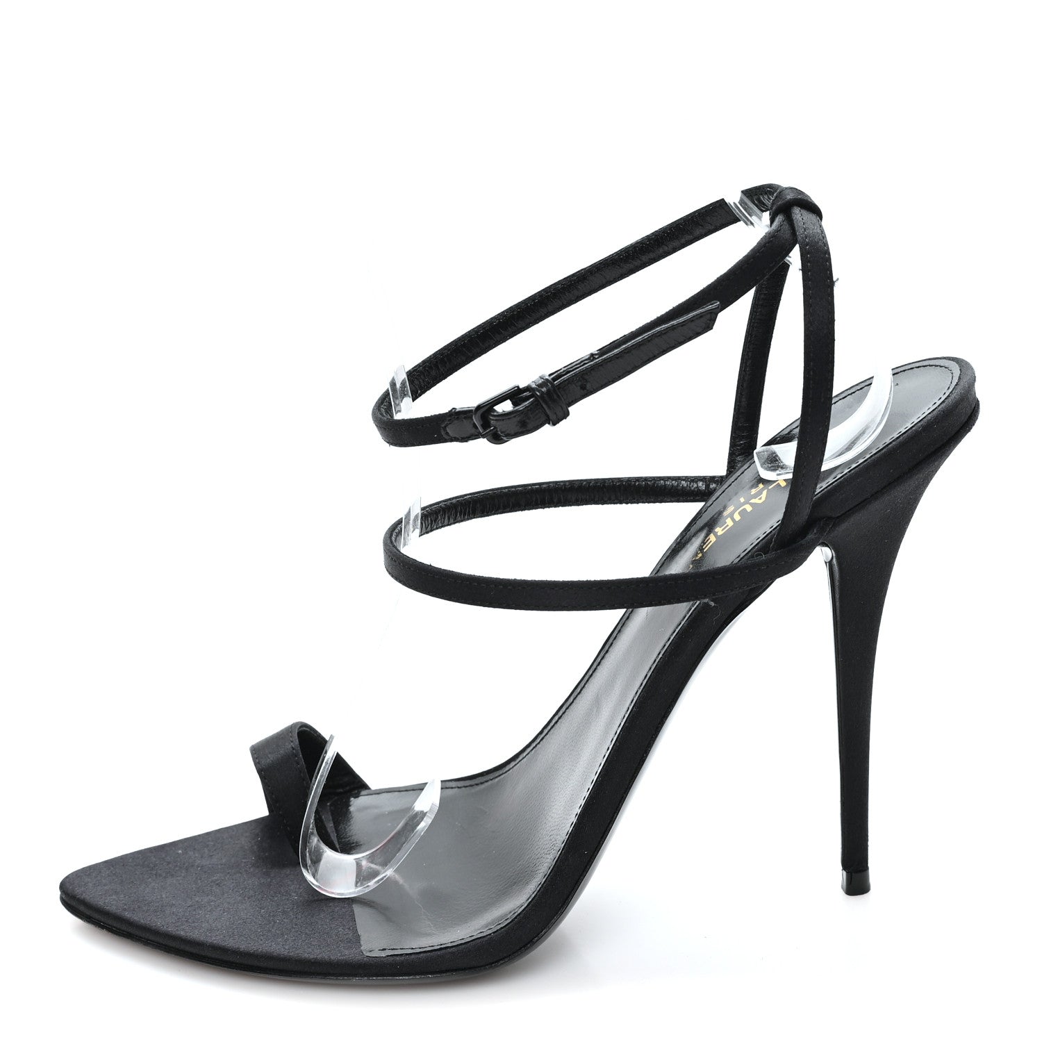 Saint Laurent Crepe Satin Dive 110 Mule Sandals 38 Black 1 of 10