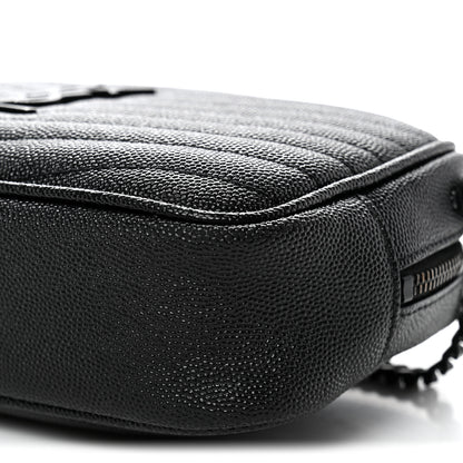 Saint Laurent Grain De Poudre Matelasse Monochrome Monogram Mini Lou Camera Bag Black 10 of 12