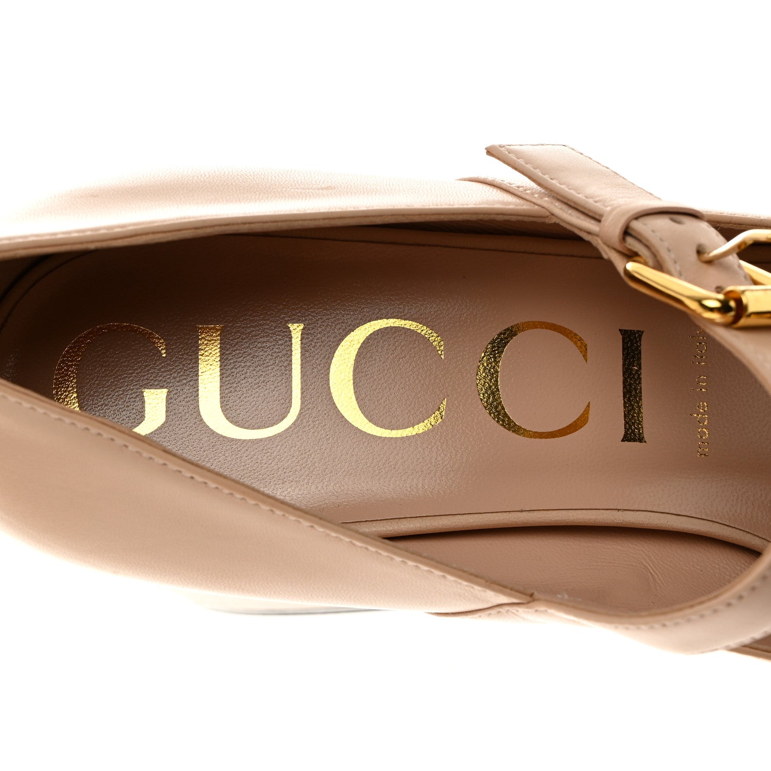 Gucci Malaga Kid Womens Horsebit Mid-Heel Mary Jane Pumps 41 Skin Rose 6 of 9