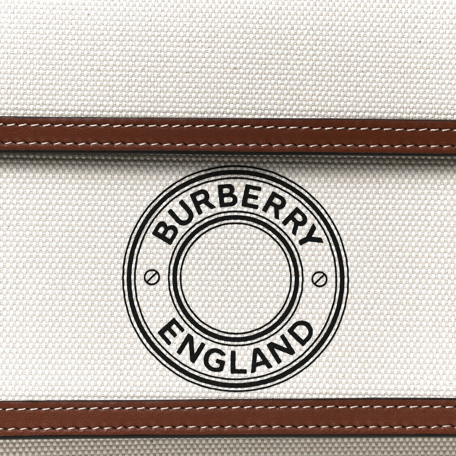 Burberry Canvas Smooth Calfskin Two Tone Mini Pocket Bag Natural Malt Brown 9 of 14