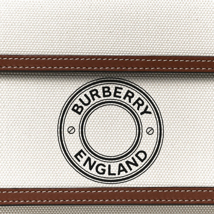 Burberry Canvas Smooth Calfskin Two Tone Mini Pocket Bag Natural Malt Brown 9 of 14