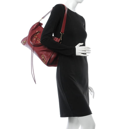 Balenciaga Chevre Gold Metallic Edge Hardware City Rouge Rubis 3 of 8