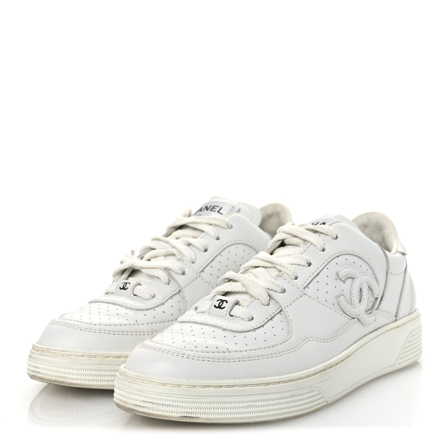Calfskin Womens CC Sneakers 36.5 White