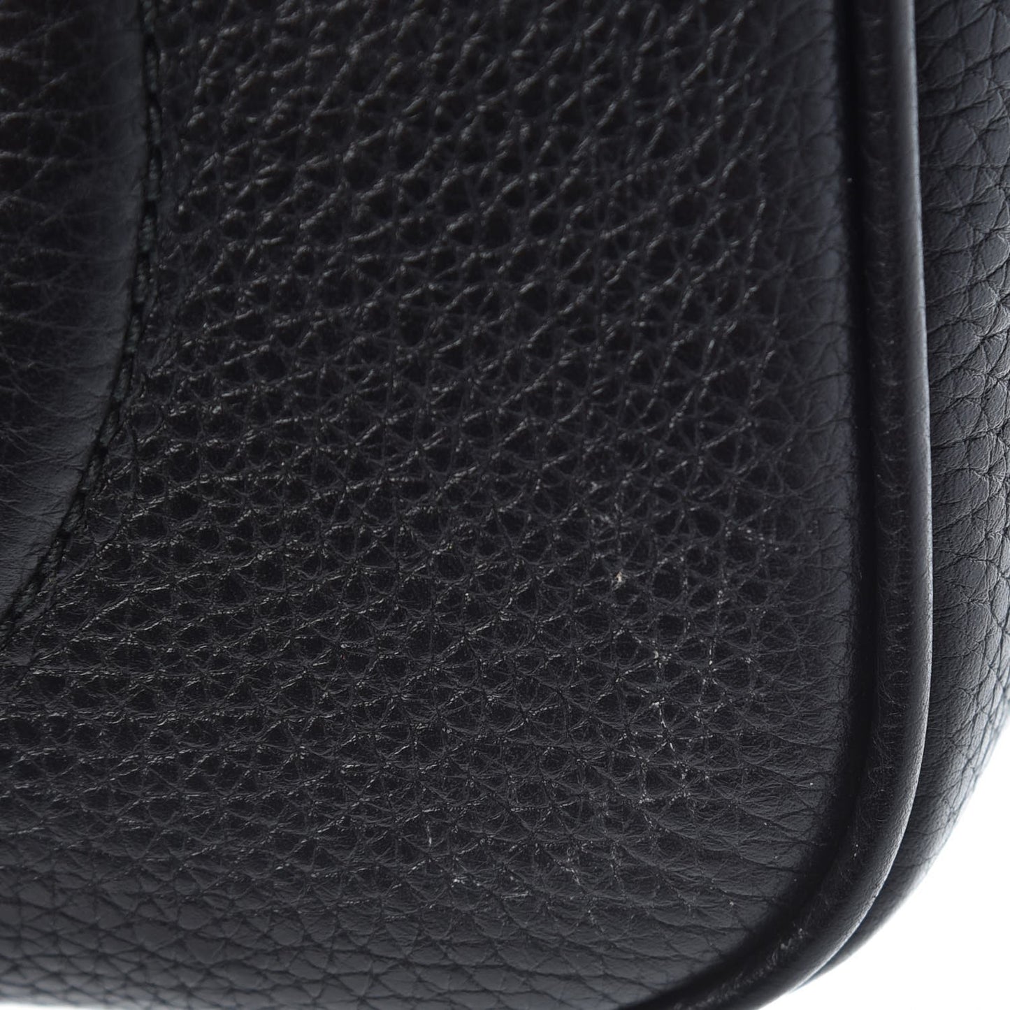 Pebbled Calfskin Small Soho Disco Bag Black